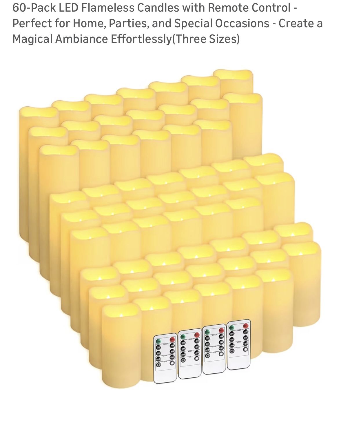 60 LED Candles with Batteries – Used Once for Wedding