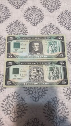 Liberian crisp bank notes war years