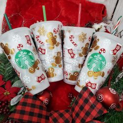Christmas Gingerbread Starbucks Reusable Cold Cups