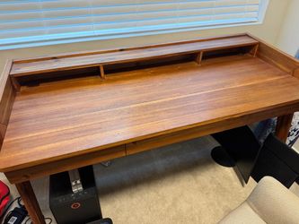 CB2 Drommen Acacia Wood Desk