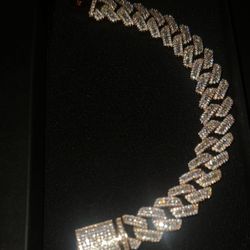 18 k Rose-gold Plated 17 mm Cuban Link Bracelet 