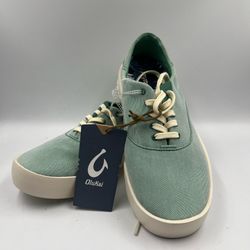 NEW Olukai Tradewind Men’s  canvas sneakers size 8.5 Mint Green NWT