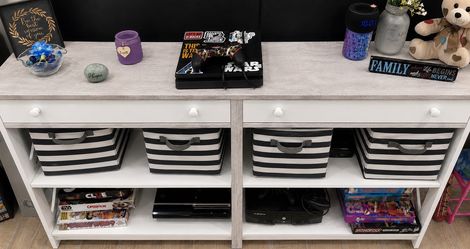 White Long TV Stand