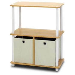 Brand new Furinno TURN-N-TUBE Storage Shelves Set of 2, 3-Tier Toolless Book Shelf with Storage Bins