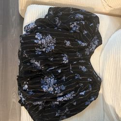 Black Top With Flowers 