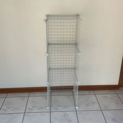3 Tier White More Metal Shelving / Storage Shelves Bins