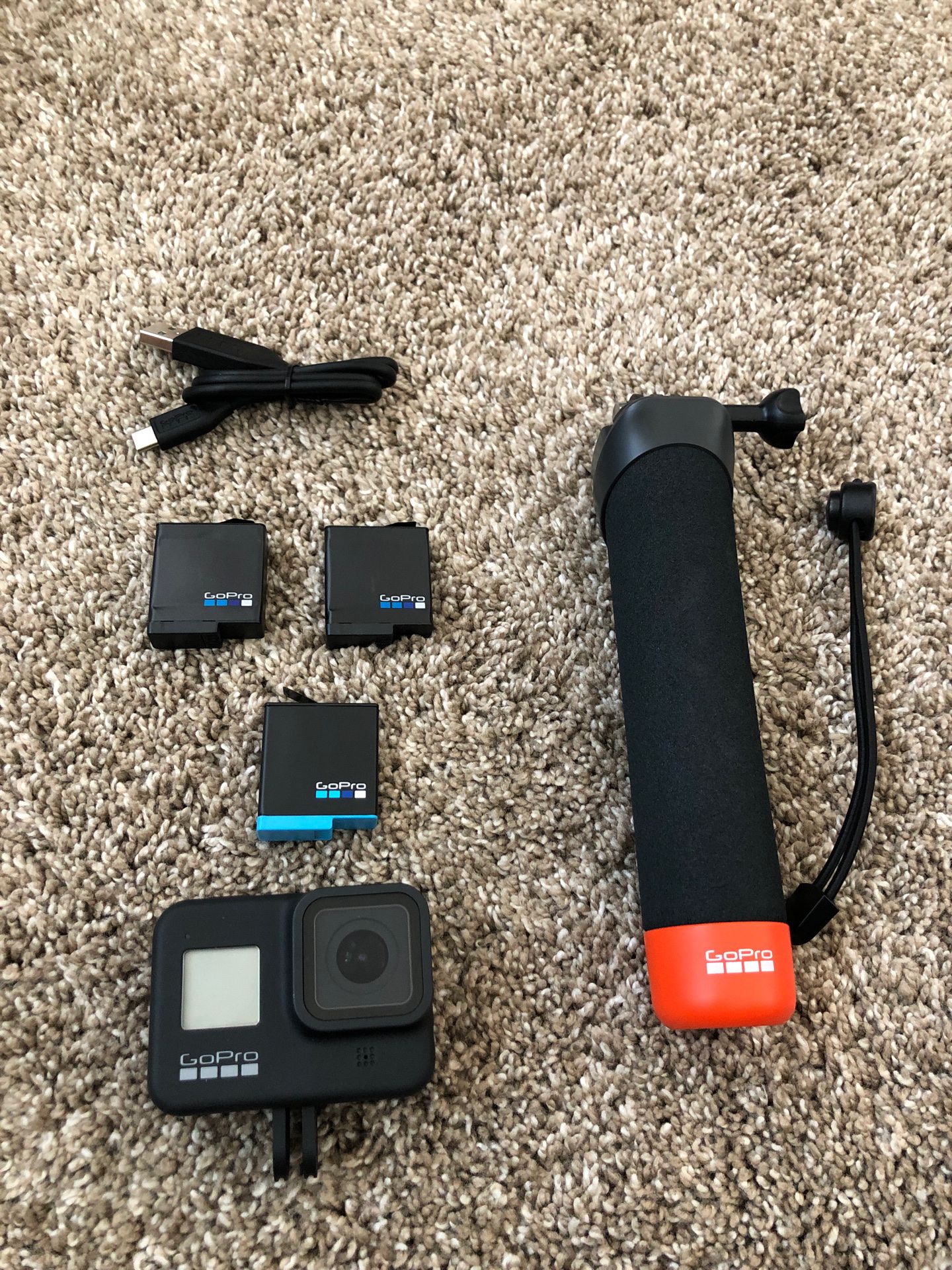 Gopro 8 black with extra batteries (4 total)