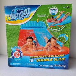 H2O Go Water Slide Tsunami Splash Ramp 16 Foot Double Slip And Slide - BRAND NEW