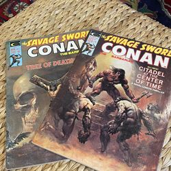 Rare 1975 Conan The Barbarian Comic Books (2) , April No 5 And Aug No 7 Editions . 