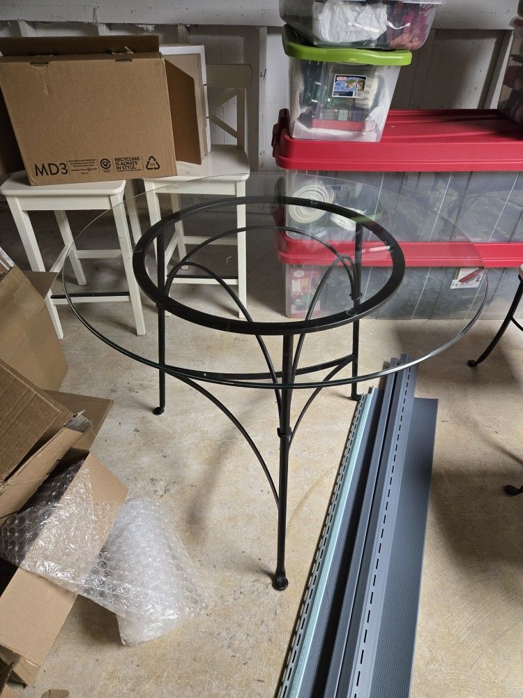 Glass Table And Two Chairs