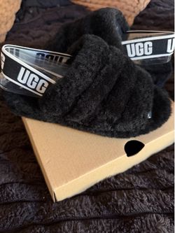 Ugg fluff yeah slides black