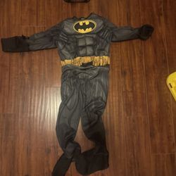 Kids Batman Costume With Mask Sz Medium 
