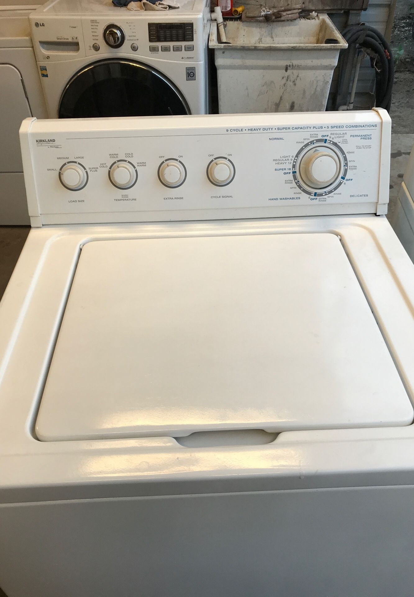 Kirkland heavy duty super capacity plus washer heavy duty super capacity dryer set for Sale in