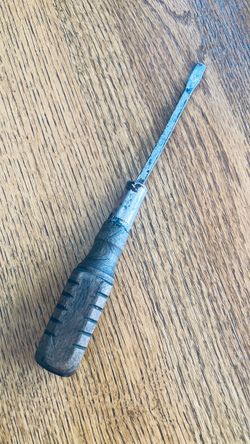 Vintage Flathead Screwdriver with Wood Handle - No Markings