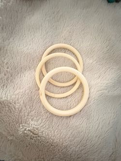 Natural Carved Bone Stacking Bangles (Set of 3) - Cream/Ivory Tone