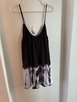 Billabong Black Tie-Dye Spaghetti Strap Mini Dress