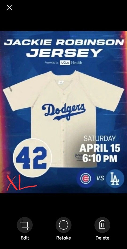 Size XL Jackie Robinson Promotional Giveaway Jersey #42