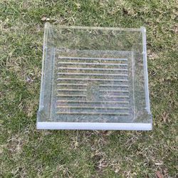 # WHIRLPOOL REFRIGERATOR DELI DRAWER.  PREOWNED has two knicks that the original owner repaired with what seems some tape. The drawer is still 