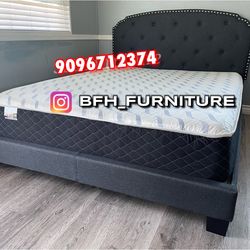 Queen size burlap with orthopedic mattress included