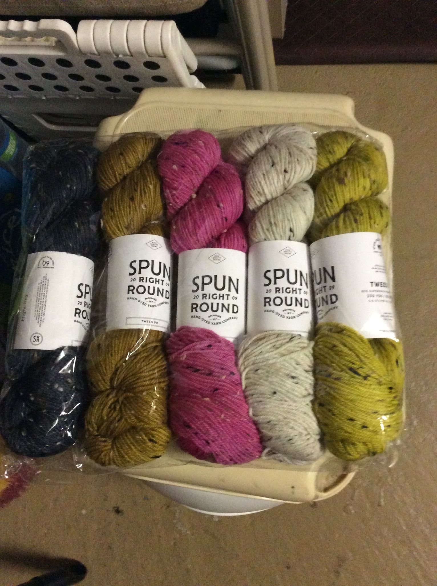 5- Skeins Spun around Yarn 230 Yards Each(retail $38 Each)