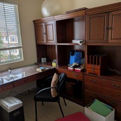 Free Corner Desk And Cabinet Setup. 