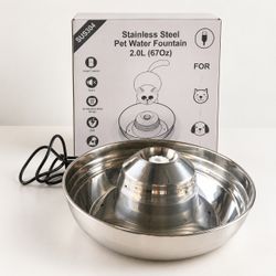 Stainless steel pet water fountain 2.0L (67oz)