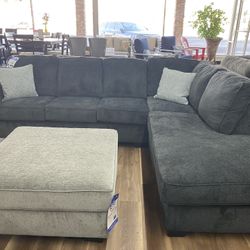 New Dark Blue Or Gray Sectional Sofa Couch *Ottoman Sold Separately* 