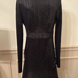 Fashion Nova Black Long Sleeve Sequins Dress