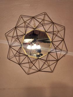 Gold Metal Geometric 3D 25 in. Mirror