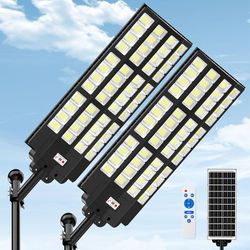 Ziziwin 15000W Large Solar Street Lights Outdoor Waterproof 2 Pack