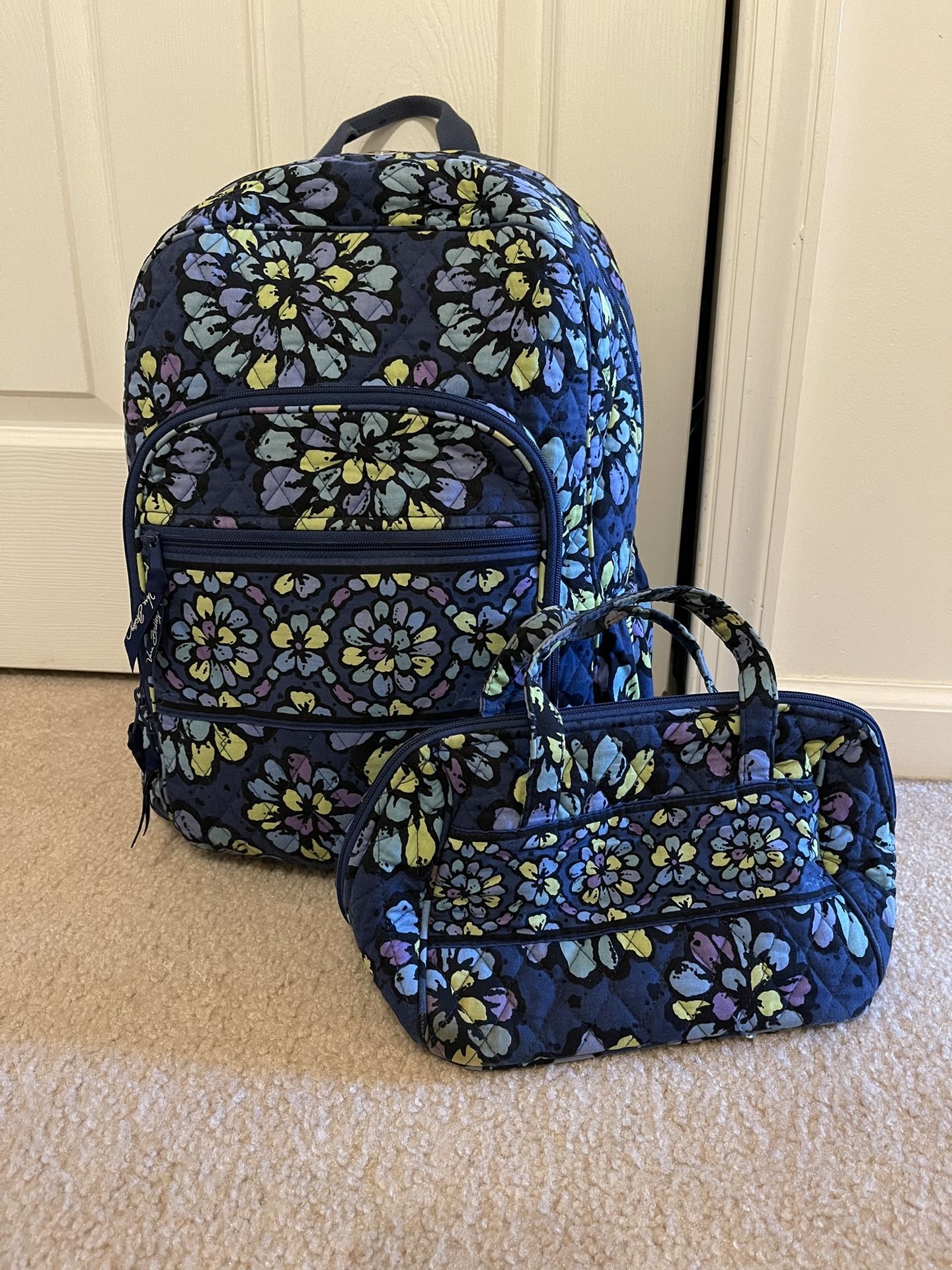 Vera Bradley Bookbag with Matching Lunchbox