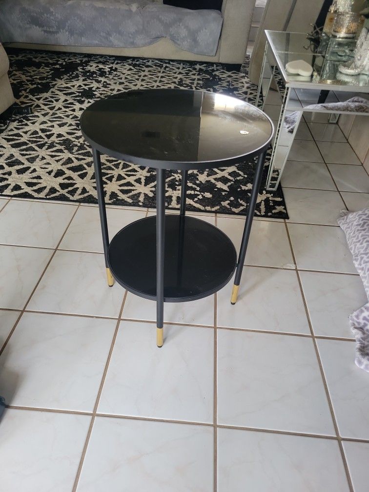 Black Glass Table 