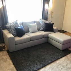 Lucy grey Sleeper Sofa With Ottoman