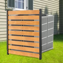 LILYPELLE 38in W x 60in H Air Conditioner Fence, 1 Panel Outdoor Privacy Fence Screen with Metal Stakes, Outside Decorative Fences Trash Can Pool Equi