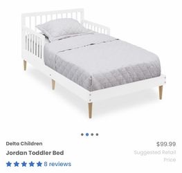 New Jordan White toddler wood bedframe (mattress sold separately)