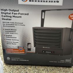 Comfort zone Comfort Zone - 10,000-Watt 34,122 BTU Ceiling-Mounted High-Output Fan-Forced Industrial Fan Heater Furnace with Remote Control