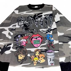 Odyss3y 1 of 1 “HOW W3 COP3” vintage waffle knitted thermal tee