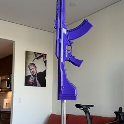 AK47 Rifle Art Sculpture Modern Art Home Accent Ornament In Lamborghini Purple.