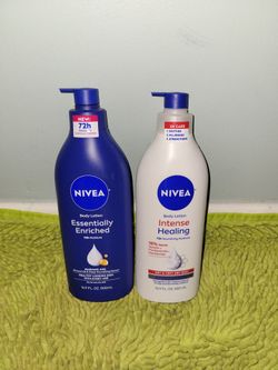 2 Nivea Body Lotion 16.9oz (1 Essentially Enriched/1 Intense Healing)