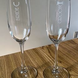 Bride + Groom, Toasting Glasses