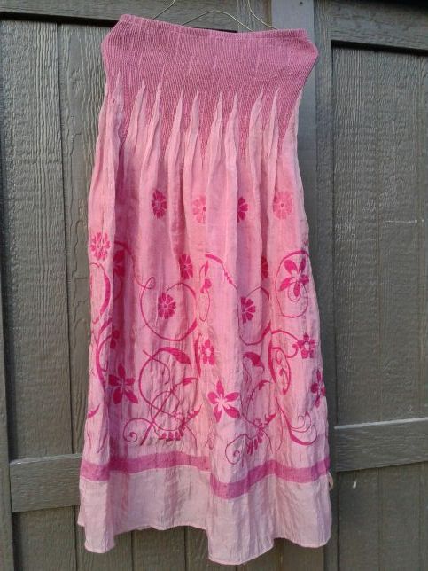Lapis anthropology Boho strapless dress skirt convertible One Size Fits All pink