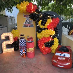 Balloons Decoración Lighting McQueen Party Theme 