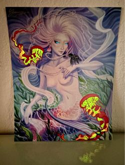 Glowing mermaid print