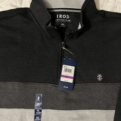 IZOD Advantage Performance Color Block Quarter Zip Fleece Pullover
