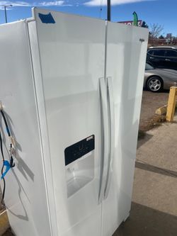 Whirlpool white side  by side refrigerator  , 36" wide -free delivery
