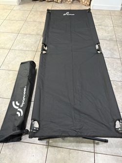 Sportneer Camping Cot: 78.3"x28.7"x14.6" Comfort Cot Bed for Camping Traveling Guest Bed, Sleeping Cots for Adults with Side Pockets & Storage Bag - E