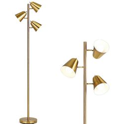 Tangkula 3-Light Floor Lamp, 64" Mid Century Modern