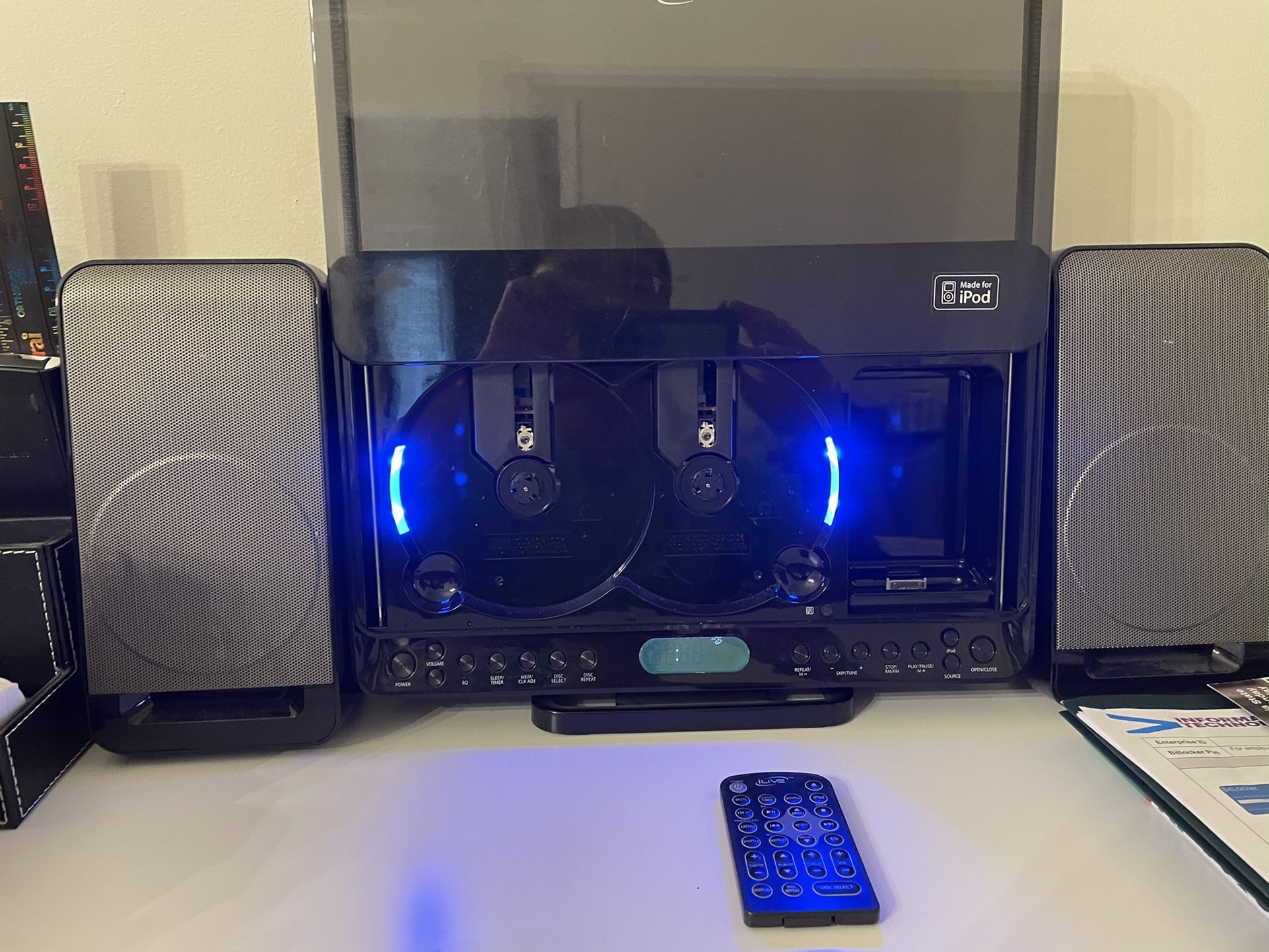 Dual CD Player, AM/FM stereo W iPod Connector (w Remote)