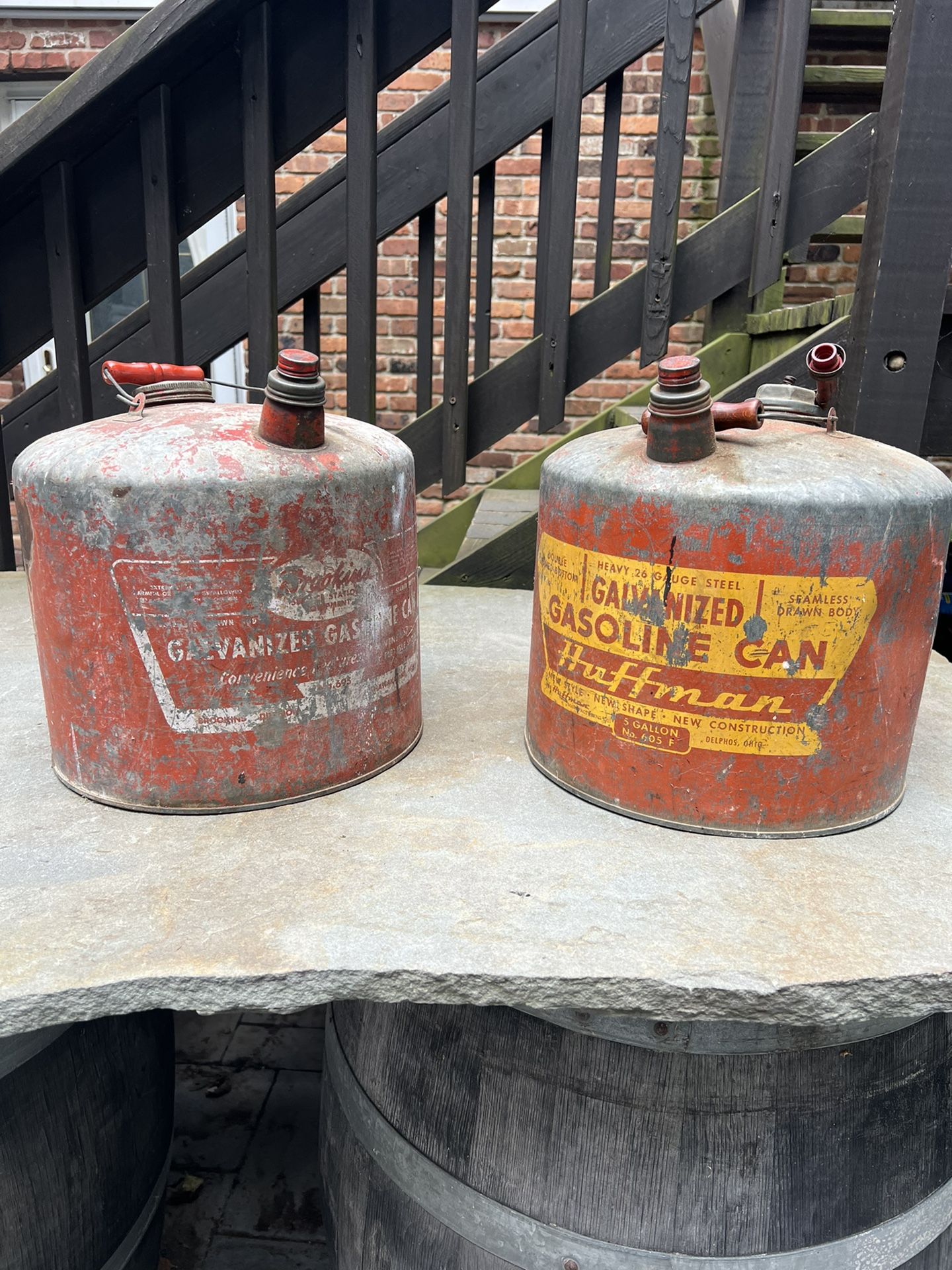 Vintage gas cans 5 gallons $25 apiece