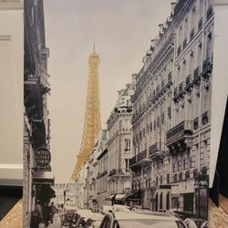 Paris Street Scene Wall Art – Eiffel Tower